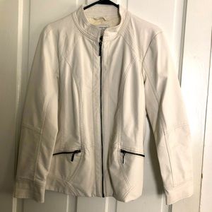 Christopher & Banks White Leather Jacket